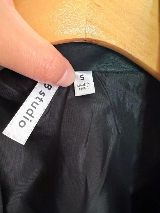 Just Married Embroidered Black Faux Leather Jacket - Picture 3 of 5